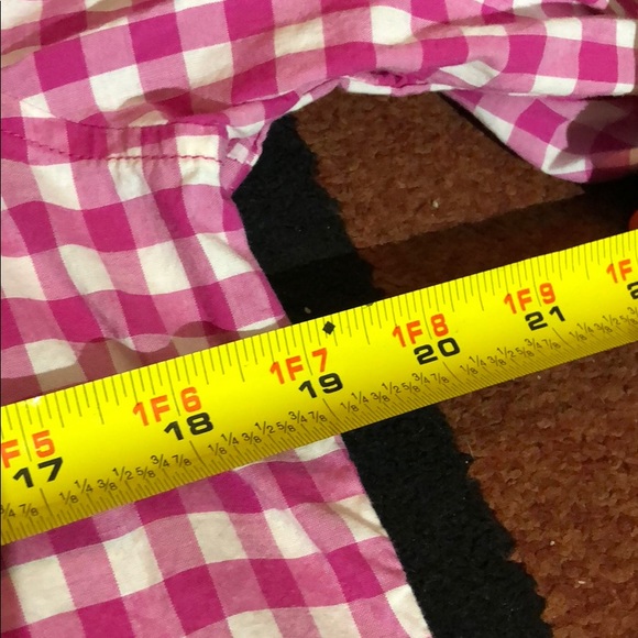 Lands’ End checked button down magenta SMALL - Picture 7 of 7